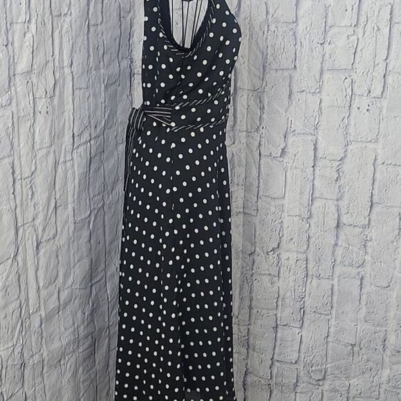 Jonathan Martin Black and White Polka Dot Midi Dress - Picture 7 of 10